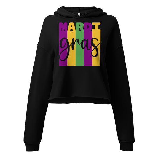 Mardi gras Crop Hoodie