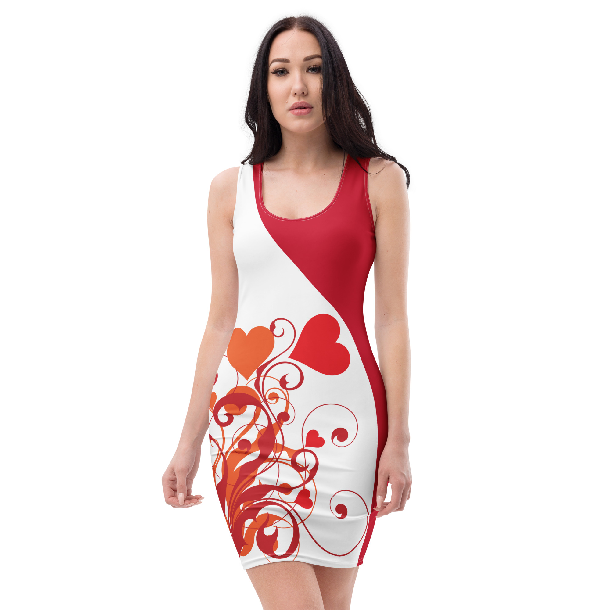Hearts design All Over Print women’s Bodycon Dress