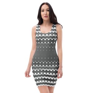 Grey All over print Bodycon dress