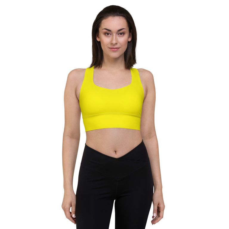 Yellow color Longline Sports Bra