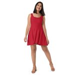 Red Skater Dress,plain red dress,plain red skater dress,skater style dress,urban outfitters,party outfit,solid red skater dress