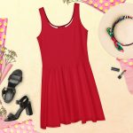 Red Skater Dress,plain red dress,plain red skater dress,skater style dress,urban outfitters,party outfit,solid red skater dress