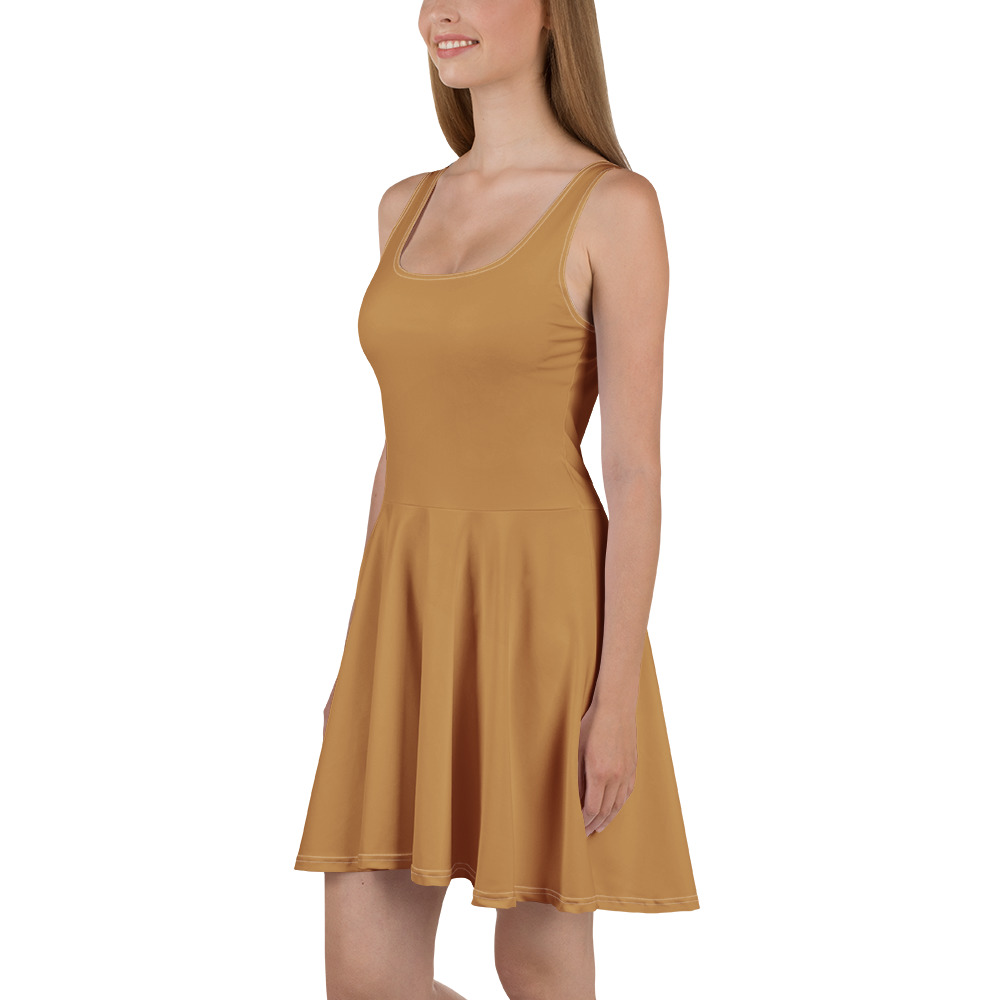 Solid Nude Color Skater Dress for women