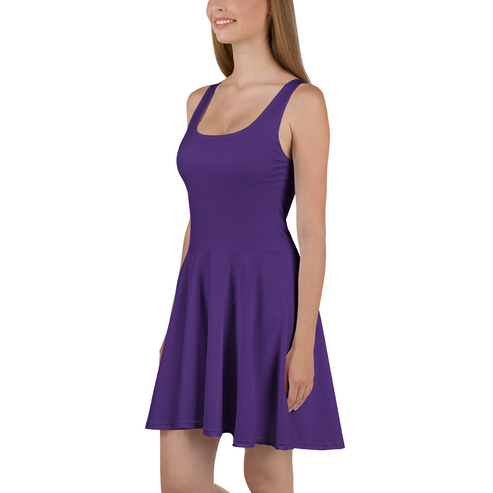 Solid Purple Color Skater Dress for women
