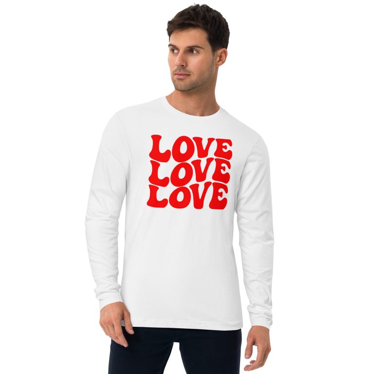 Love love Love, Valentine day Long Sleeve Fitted Crew T-shirt
