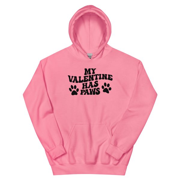 My Valentine has paws, Dog lover's Valentine day, Unisex Hoodie