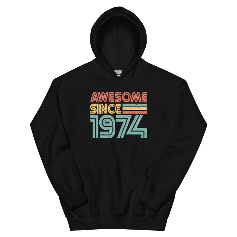 Awesome since 1974, Birth year Unisex long sleeve hoodie
