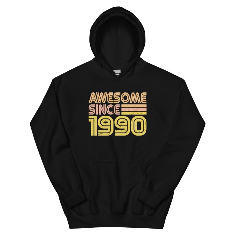 Awesome since 1990, Birth year, Vintage 1990 Unisex Hoodie
