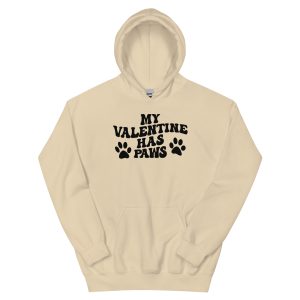 My Valentine has Paws, Valentine day Unisex Hoodie