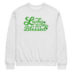 Lucky and blessed,St Patrick's Day Crew neck sweatshirt,Shamrock,st patricks day outfit,st patricks day shirts,happy st patricks day,Chillin’ with my gnomies,Shamrockin’ with my gnomies,Let the Shenanigans Begin,Shenanigans with my gnomies,Love Heart clover,Not Lucky just blessed,Unicorn clover face,Shenanigans coordinator,0% Irish 100% drunk,Cheers and F*ckers,Irish and gaming,I’m the drunkest,Leopard print clover,Let’s get lucked up