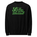 lucky and blessed, st patrick's day crew neck sweatshirt