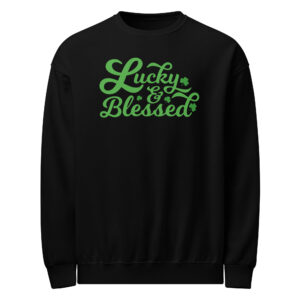 lucky and blessed, st patrick's day crew neck sweatshirt