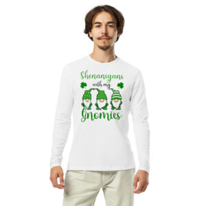 Shenanigans with my gnomies,, St. Patrick's Day Long Sleeve Fitted Crew tee