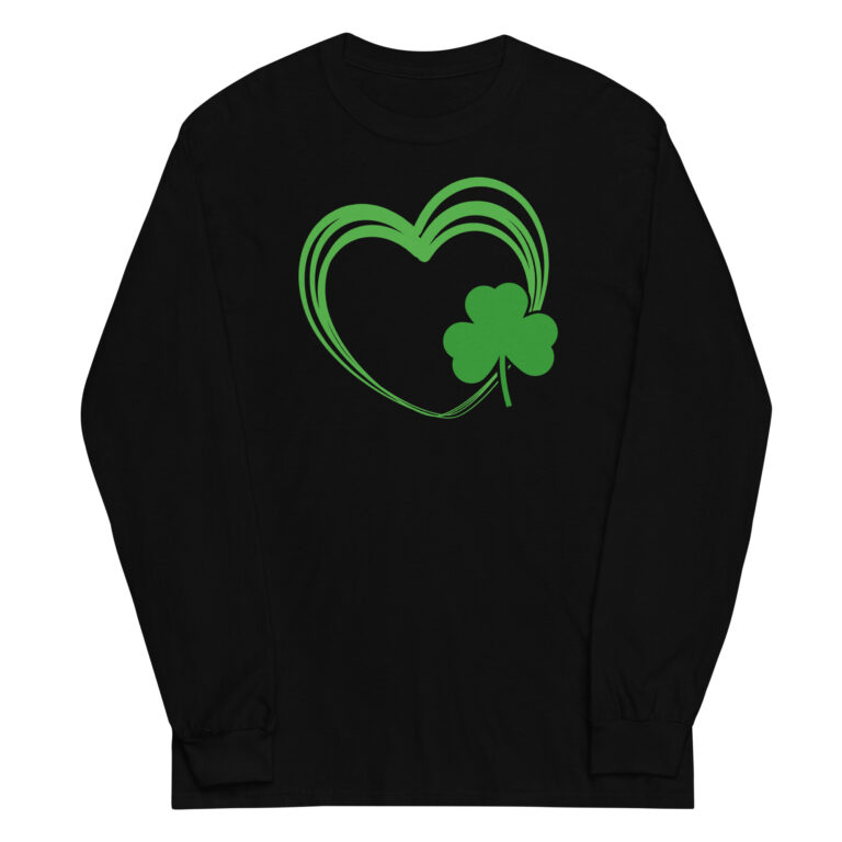 Heart clover, Paddy's pub, St. Patrick's Day Men’s Long Sleeve Shirt