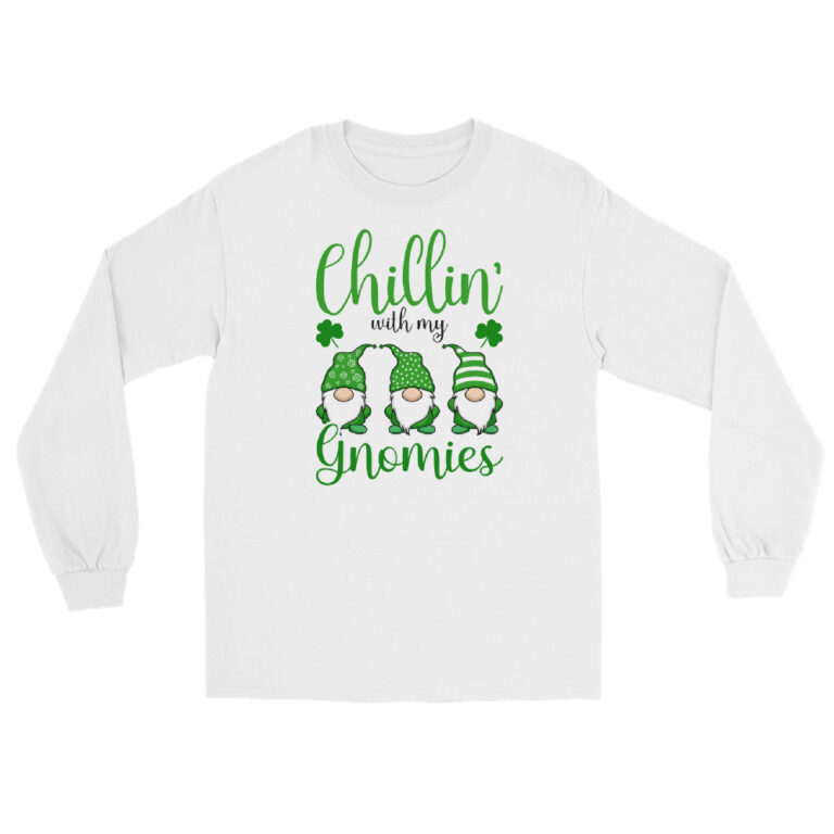 Chillin’ with my gnomies, St. Patrick's Day Men’s Long Sleeve Shirt