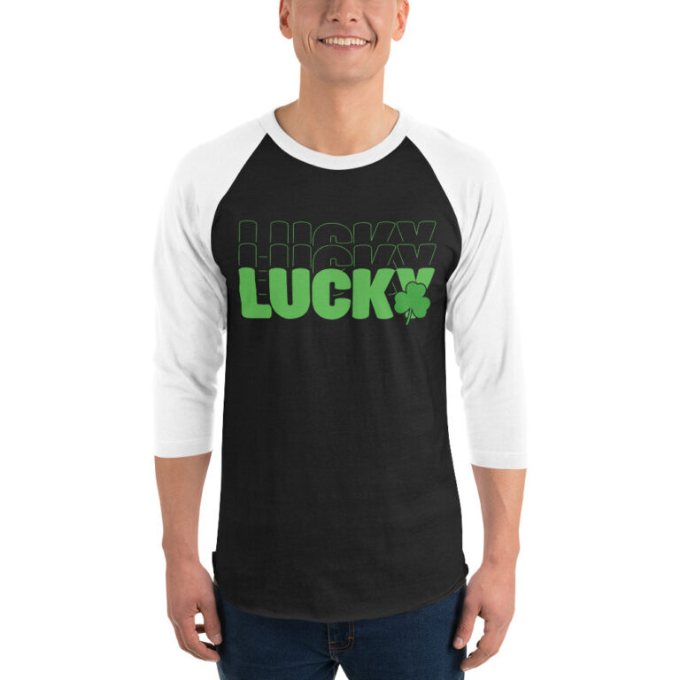 St. Patrick's Day Lucky 3/4 sleeve raglan shirt