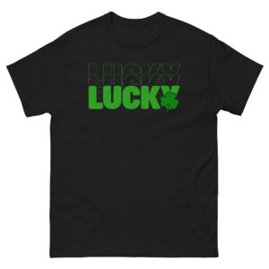 Lucky Clover, outline text, St. Patrick's Day Unisex classic tee
