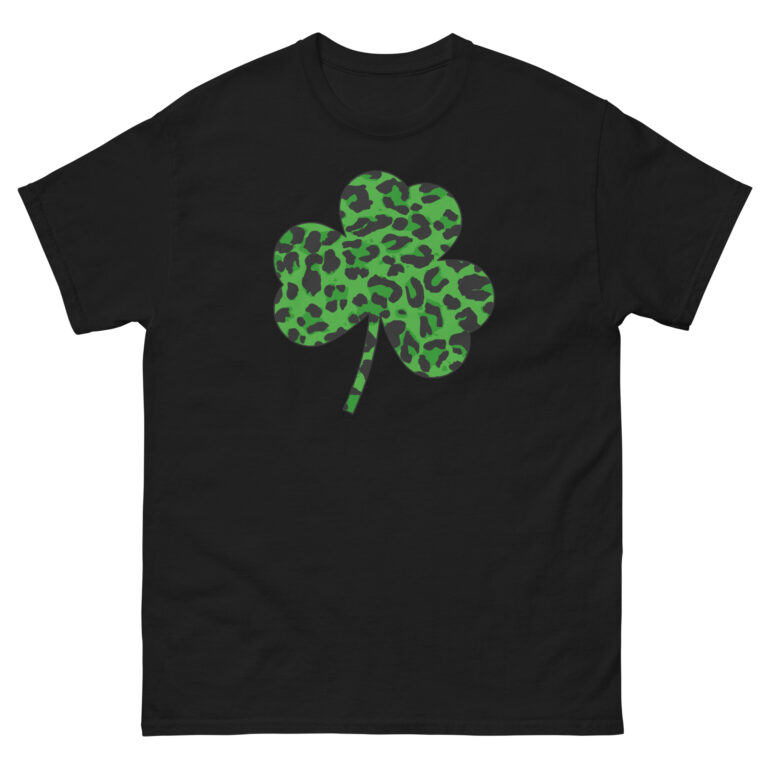 Leopard skin pattern clover, St. Patrick's Day Unisex classic tee