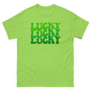 St. Patrick's Day Lucky wavy text, Unisex classic tee