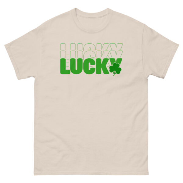 Lucky outline text, clover St. Patrick's Day Unisex classic tee