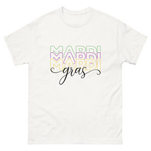 Mardi Gras outline text, Mardi Gras parade Unisex classic tee