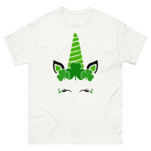 Cute Clover Unicorn face, St. Patrick's Day Unisex classic tee