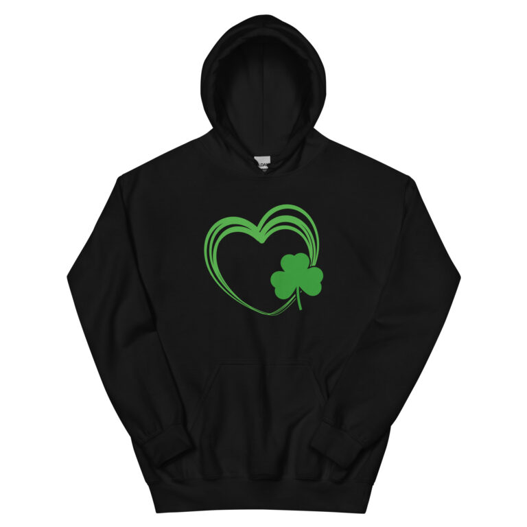 St. Patrick's Day Heart and Clover Unisex Hoodie