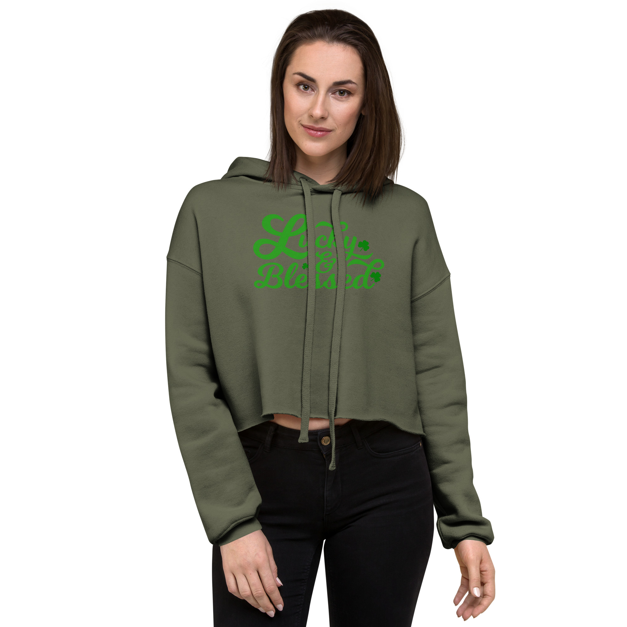st patrick's day crop hoodie
