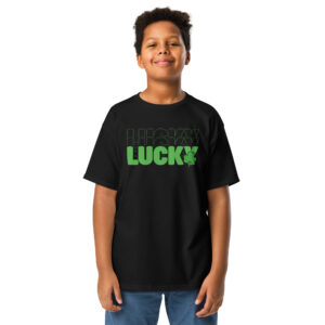 Lucky outline text Youth classic tee