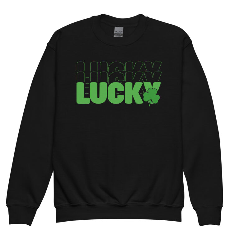 St. Patrick's Day Lucky text Youth crewneck sweatshirt