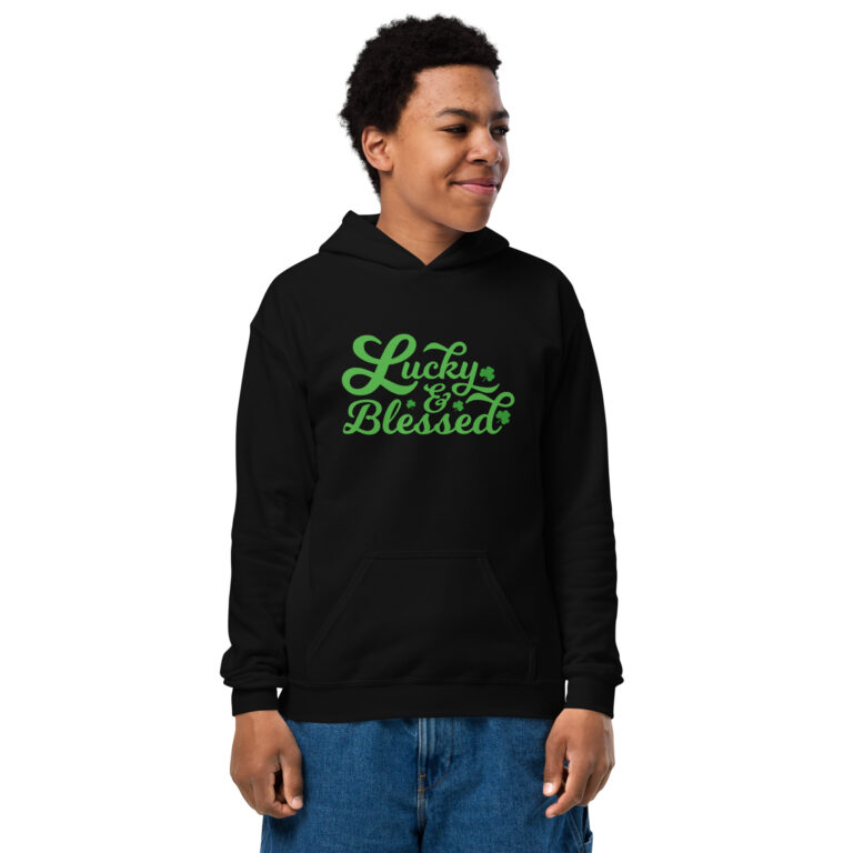 Lucky and blessed, St Patrick's Day Youth heavy blend hoodie