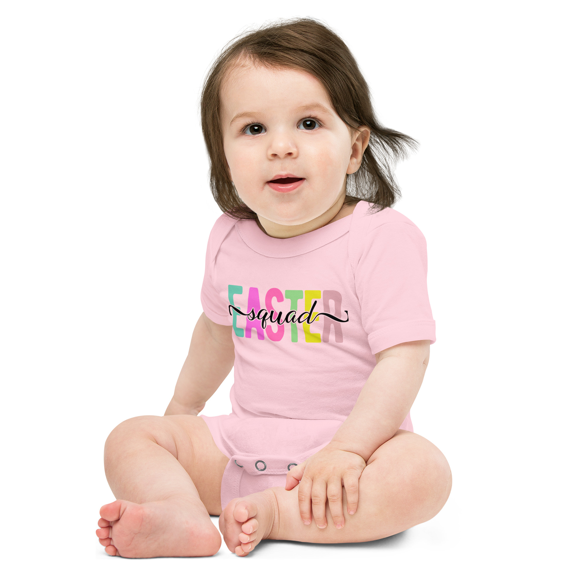 easter squad baby short sleeve one piece