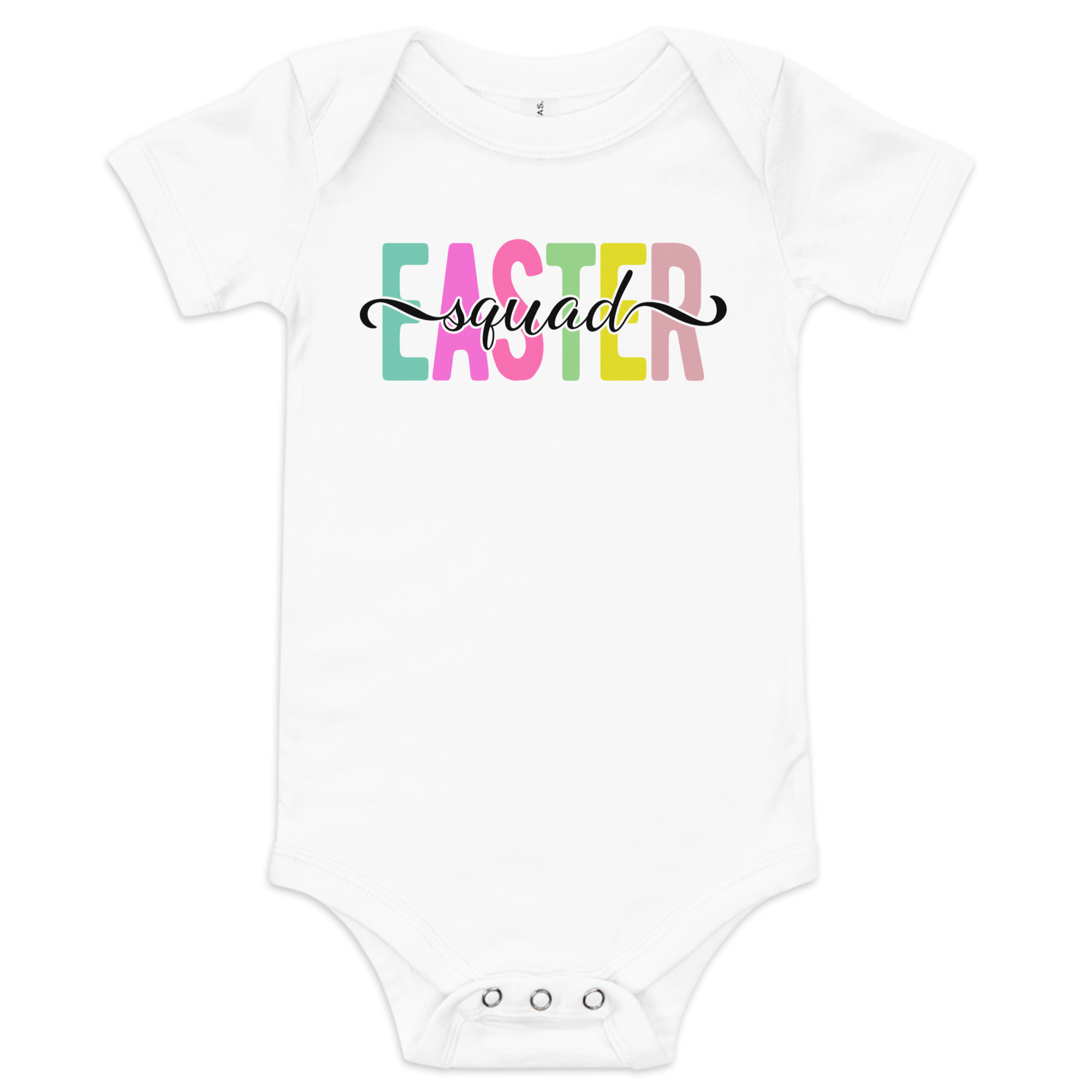 easter squad baby short sleeve one piece