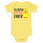 classy little chick, easter baby short sleeve one piece