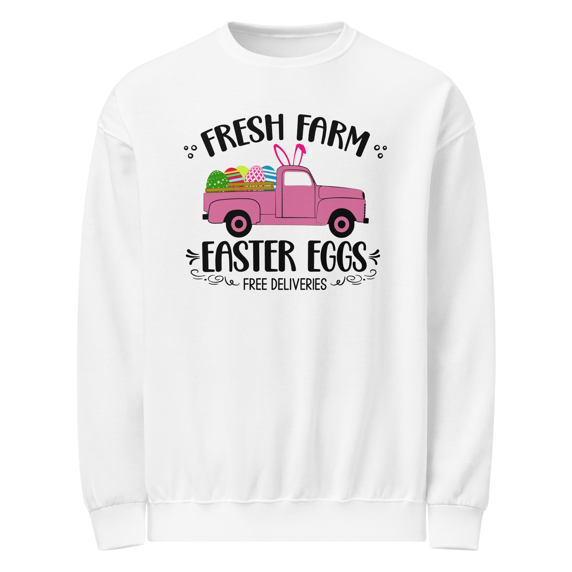 easter farm fresh truck crew neck sweatshirt