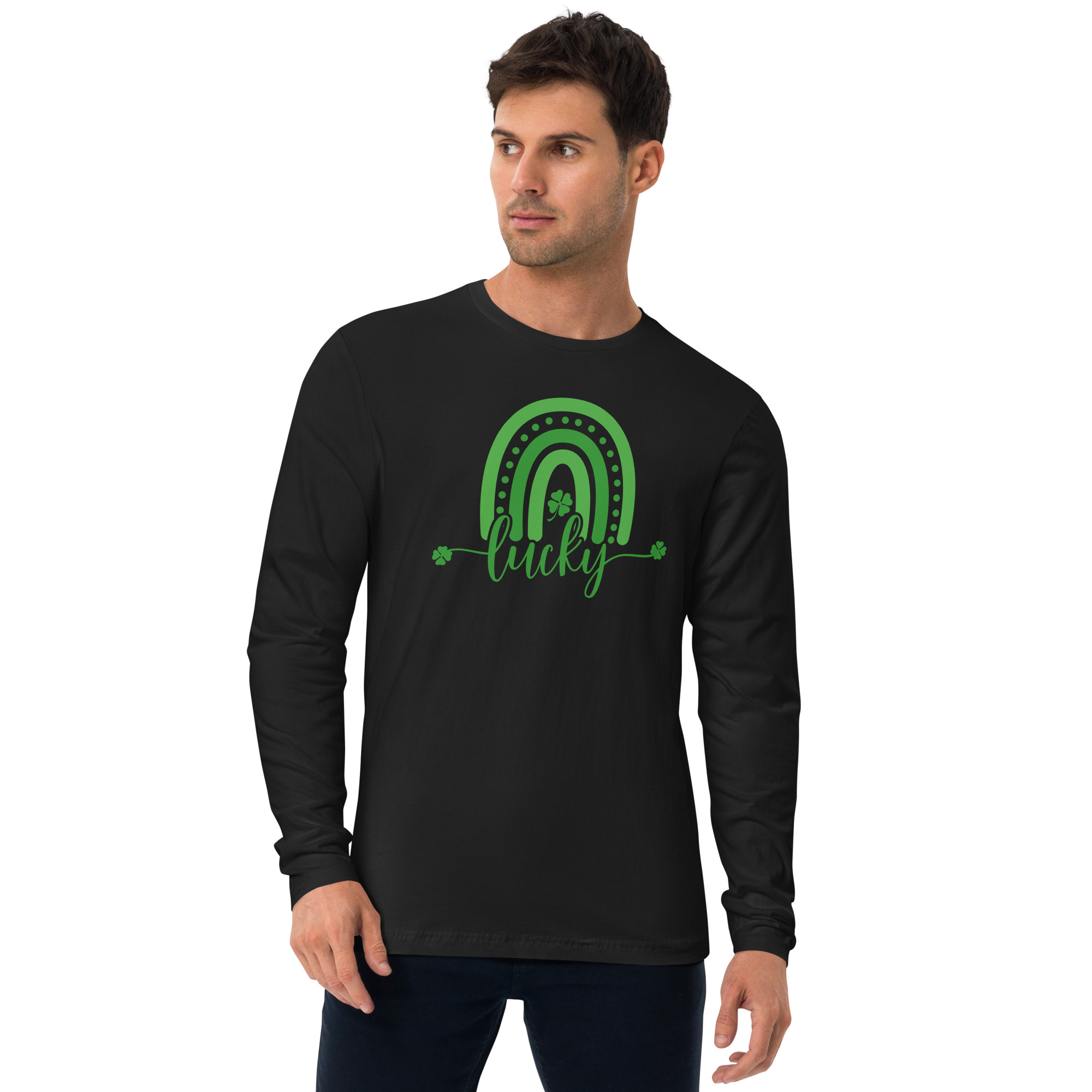 st. patrick's day long sleeve fitted crew