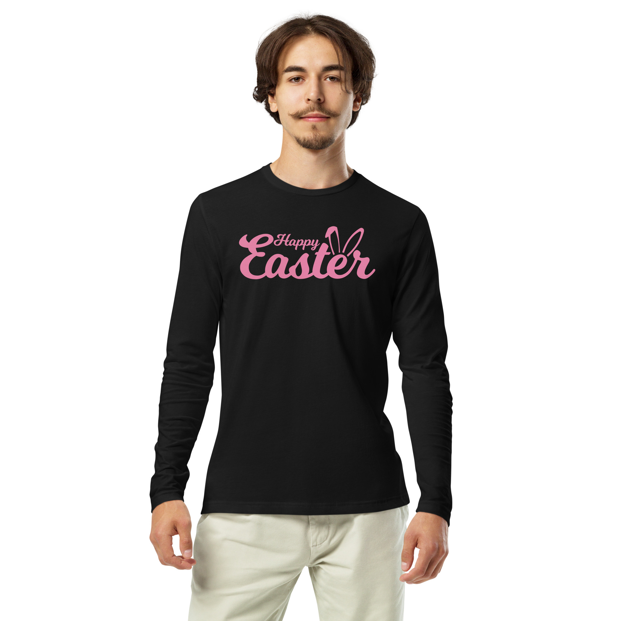 easter day, easter holiday, men's long sleeve fitted crew tee