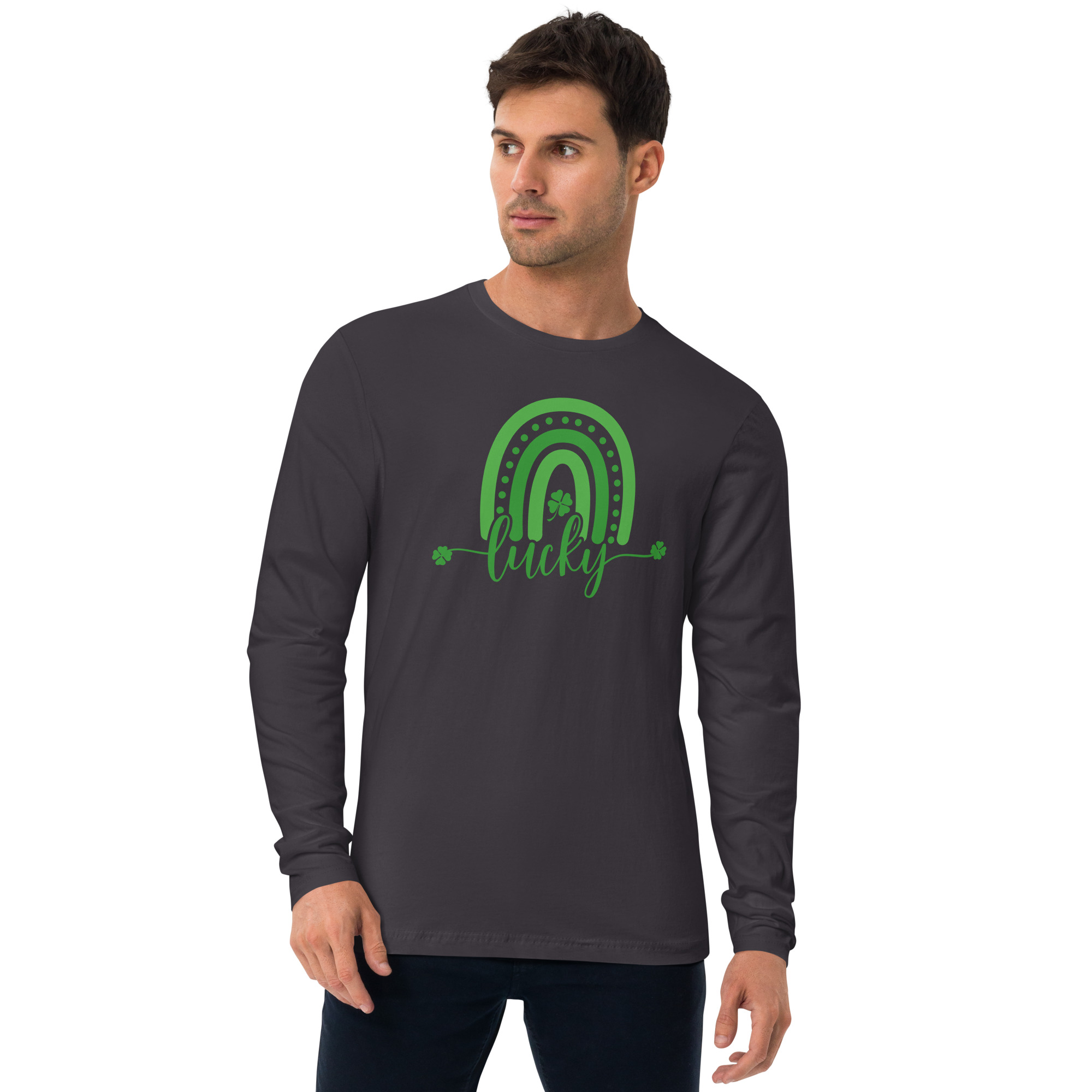 st. patrick's day long sleeve fitted crew