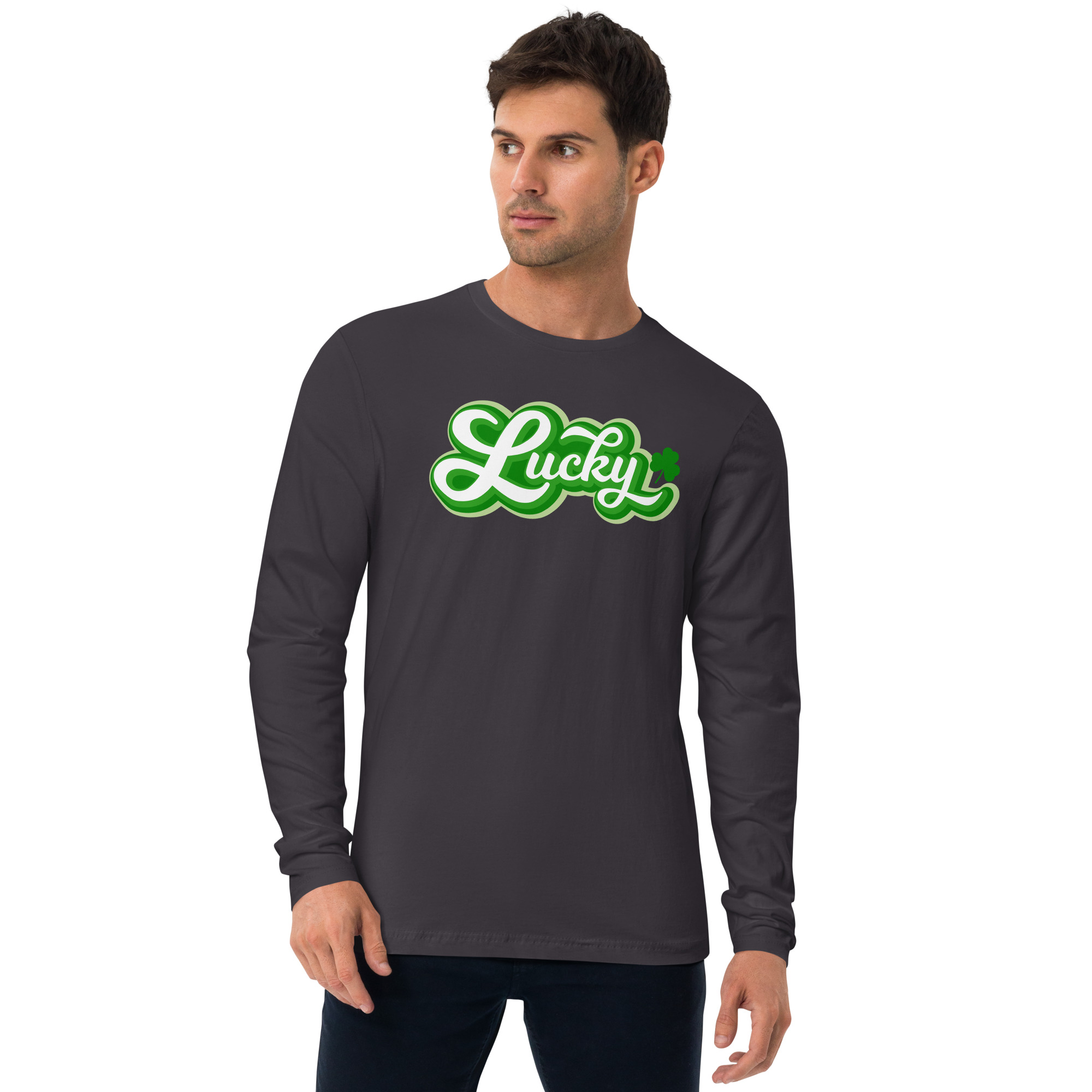 st. patrick's day long sleeve fitted crew