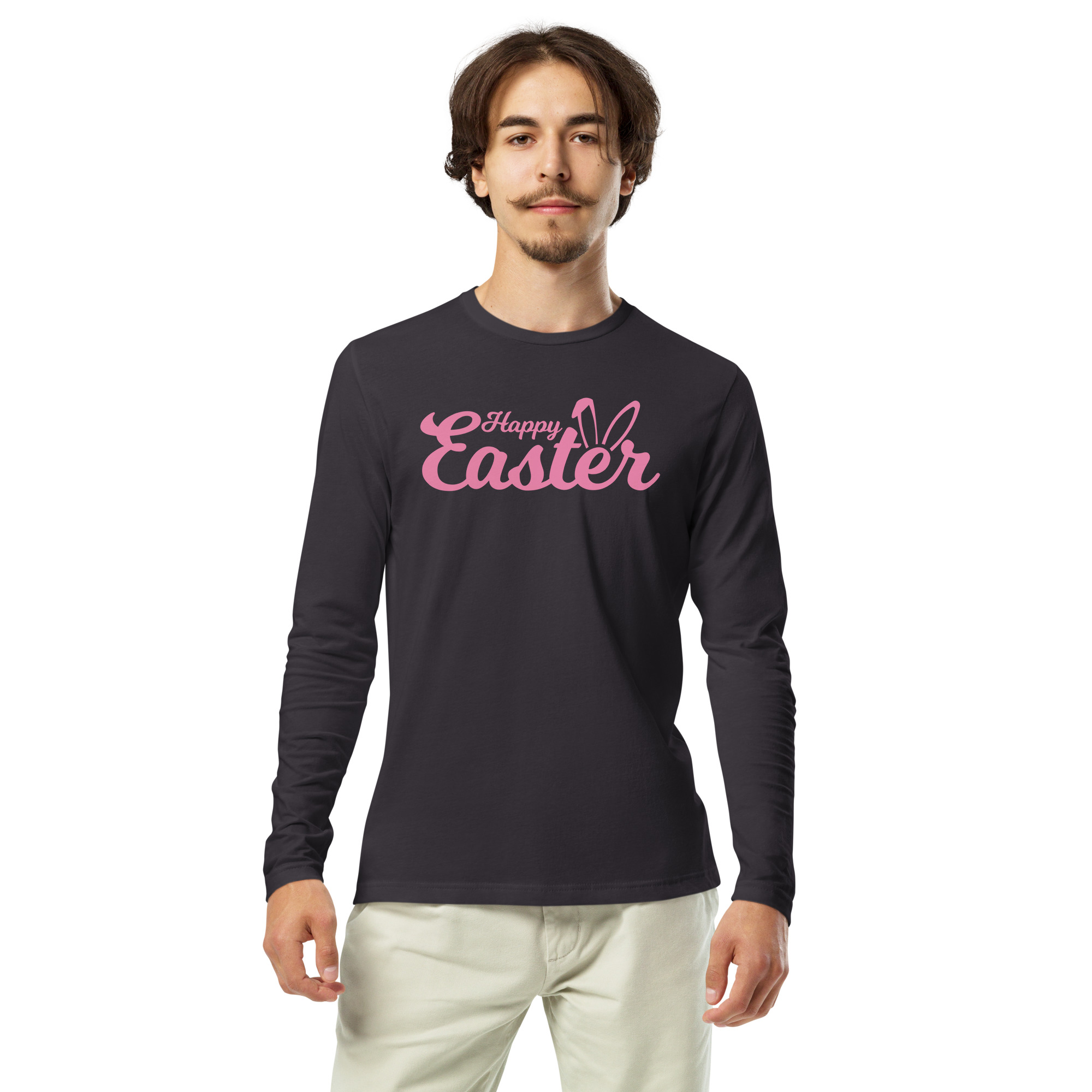 easter day, easter holiday, men's long sleeve fitted crew tee