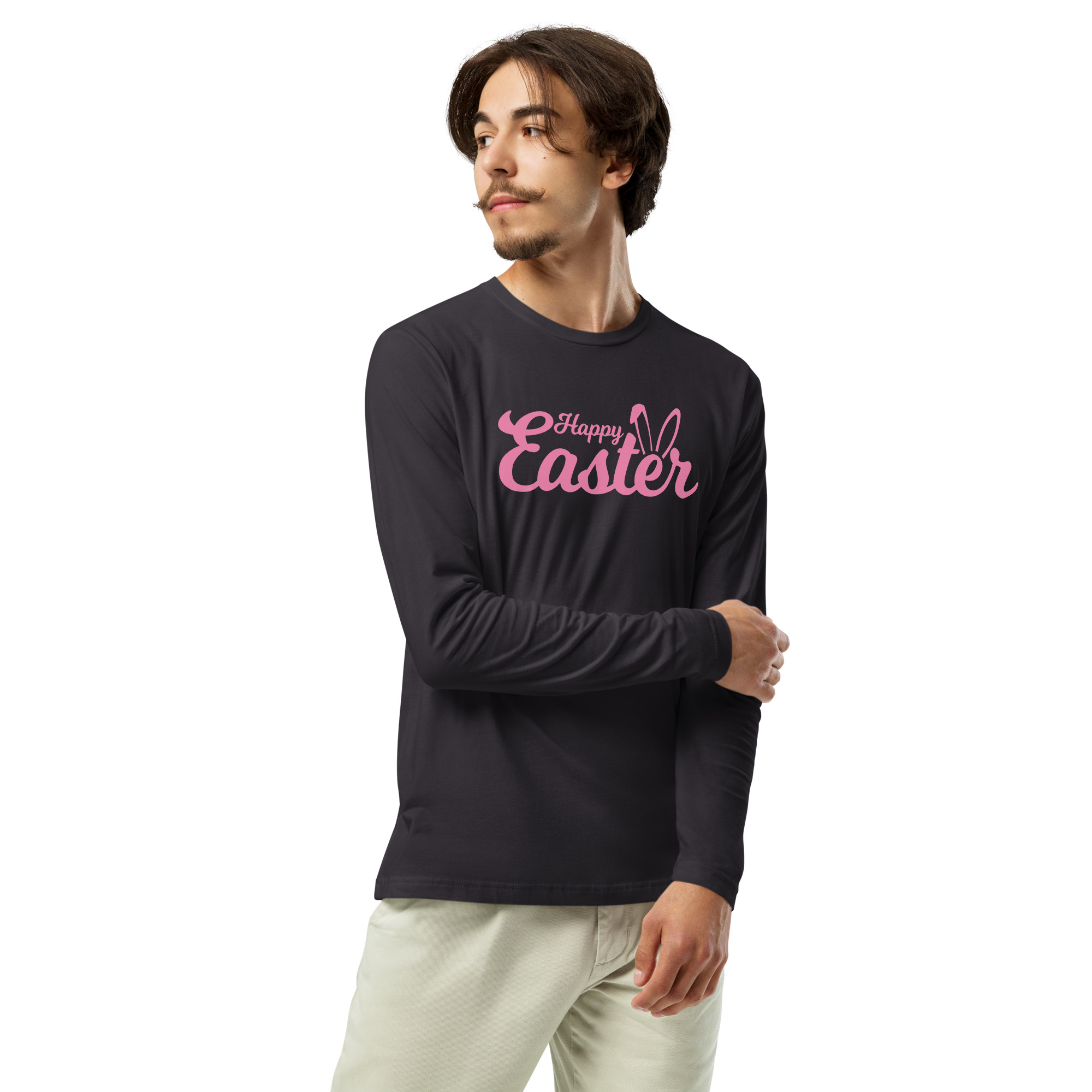 easter day, easter holiday, men's long sleeve fitted crew tee