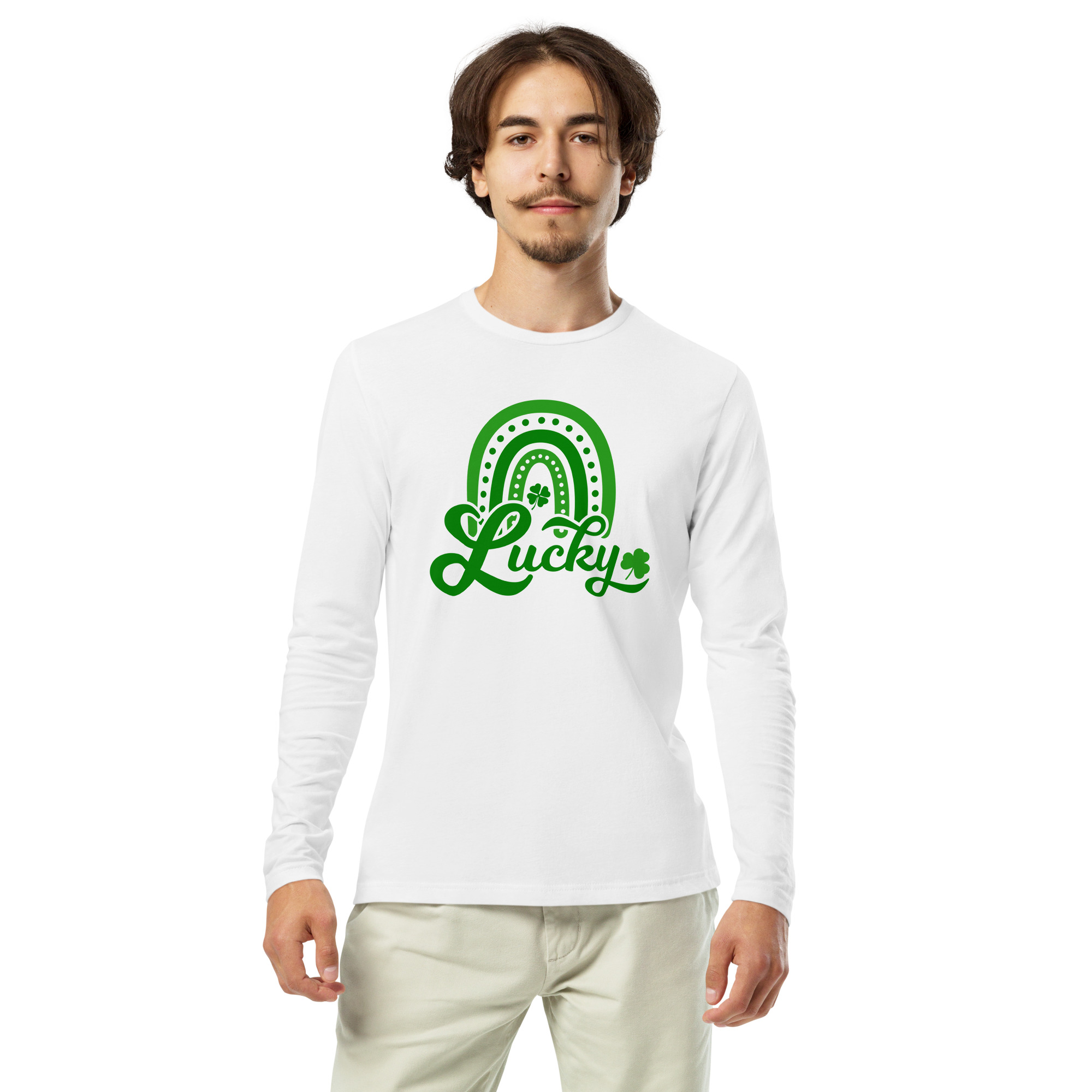 st. patrick's day long sleeve fitted crew