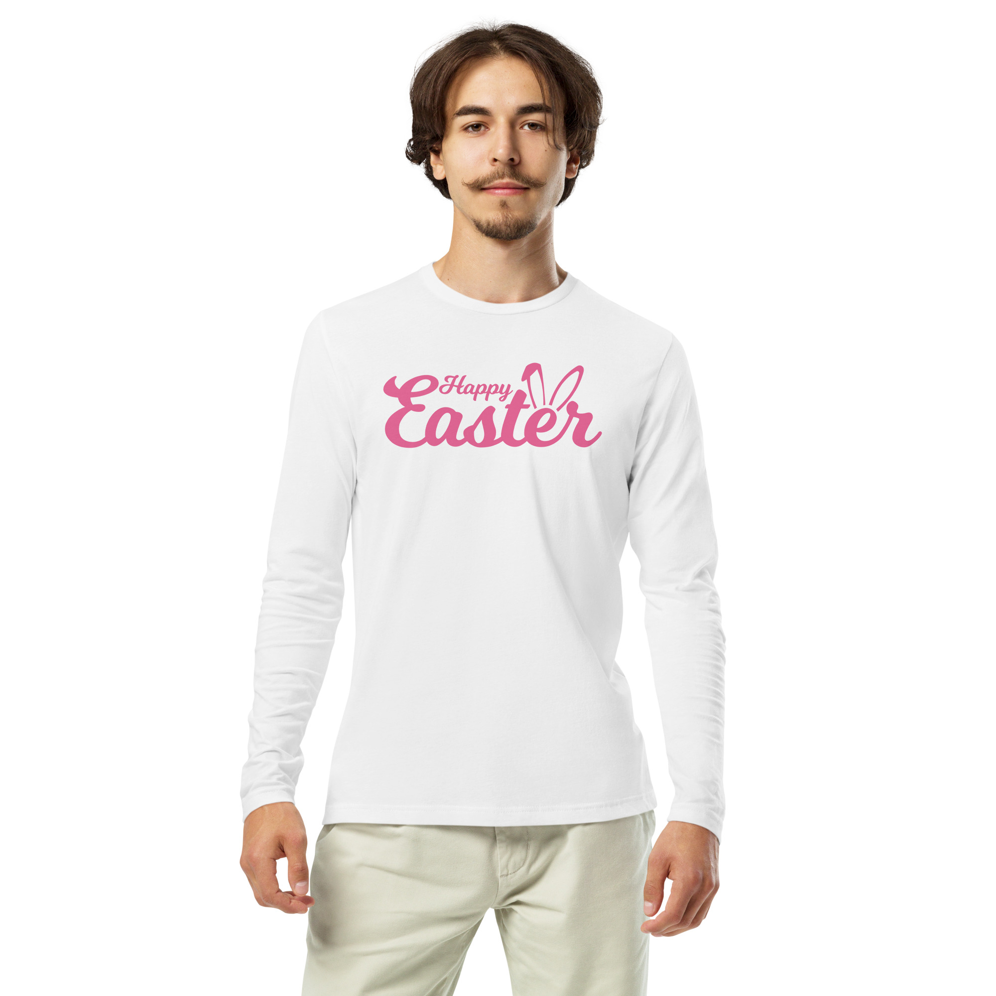 easter day, easter holiday, men's long sleeve fitted crew tee