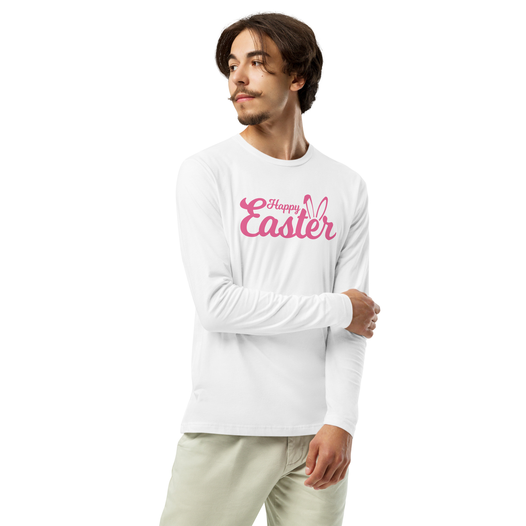 easter day, easter holiday, men's long sleeve fitted crew tee