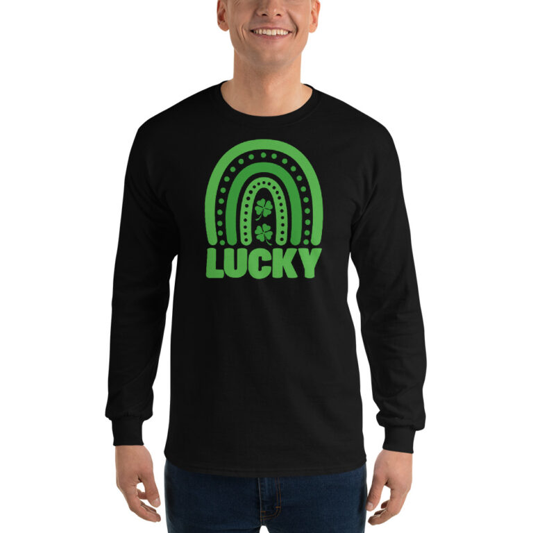 Lucky Boho Rainbow, blessed, Happy St. Patrick's Day Men’s Long Sleeve T-shirt