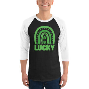 st. patrick's day 3/4 sleeve raglan shirt