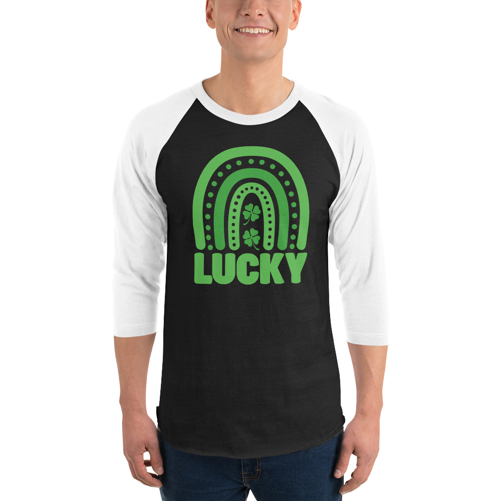 st. patrick's day 3/4 sleeve raglan shirt