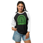 st. patrick's day 3/4 sleeve raglan shirt