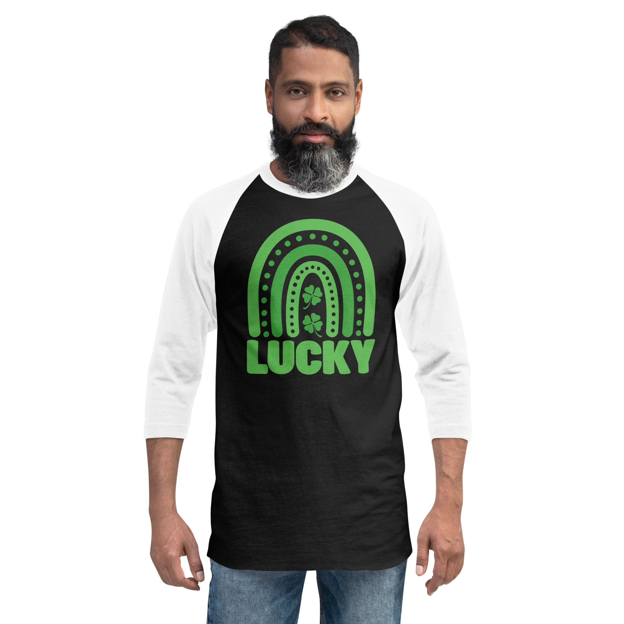 st. patrick's day 3/4 sleeve raglan shirt
