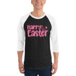 happy easter 3/4 sleeve raglan shirt
